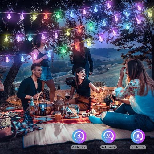 Vista 7 de OMIKA Luces de Cadena de Interior que Cambian de Color con Enchufe USB, 16.5 pies 50 LEDs Luces de Hadas de Globo de Cristal con Control Remoto