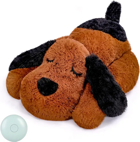 Vista 12 de WEOK Juguete de Latidos del Corazón para Cachorros para Alivio de Ansiedad por Separación, Animal de Peluche con Latidos Ayuda Conductual Calmante