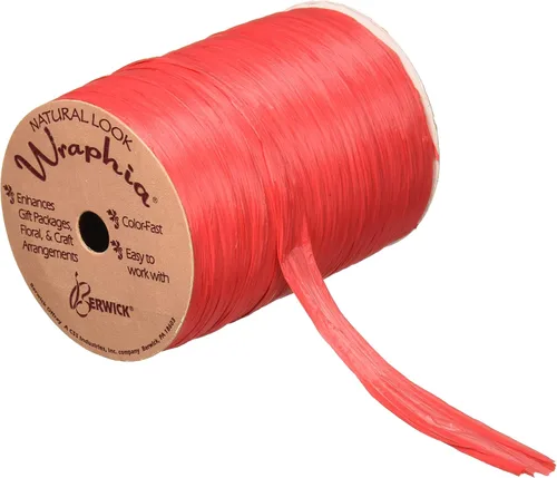 Vista 14 de Berwick Offray Cinta de rafia mate de 1/4" de ancho, verde manzana, 100 yardas, 0.276 in