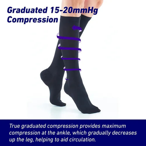 Vista 4 de Neo G Calcetines de compresión de viaje para mujer - Energizantes piernas cansadas y doloridas. Compañero de vuelo perfecto, ideal para largos