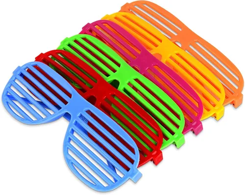 Vista 9 de Gafas de sol de color neón para niños, novedosas gafas de fiesta divertidas de los años 80 y 90, accesorios para fiestas