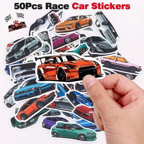 Vista 6 de 98 piezas de regalos de fiesta de coche de carreras suministros de cumpleaños de carreras de paja burbuja banda adhesiva de juguete de carreras