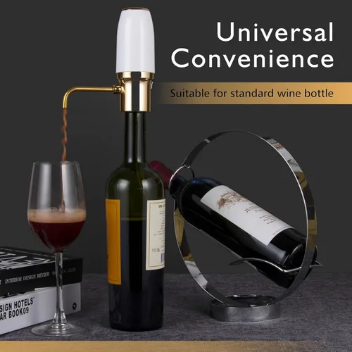Vista 6 de aireador de vino eléctrico, aireador de vino, decantador de vino eléctrico, caño vertedor aireador de vino, dispensador de vino, accesorios de vino