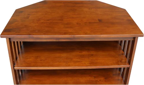 Vista 8 de Mueble esquinero Mission de madera maciza/soporte para TV, color espresso