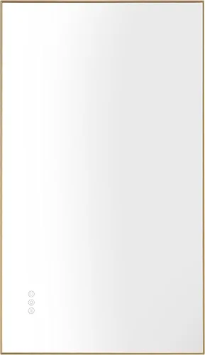 Vista 8 de Espejo LED de tocador de baño de 42 x 24 pulgadas con luz trasera, montaje en pared, memoria antivaho grande, ajustable