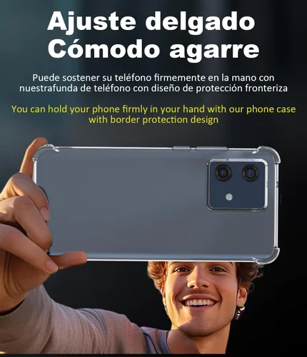 Vista 5 de USTIYA Funda para Motorola Moto Edge 40 Neo Clear TPU Cuatro Esquinas Cubierta Protectora Transparente Suave
