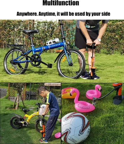 Vista 10 de GOBKO Bomba de bicicleta con manómetro, bomba de piso de bicicleta para válvulas Presta y Schrader, inflador de neumáticos de bicicleta, inflador