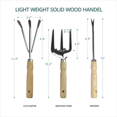 Vista 3 de Juego de herramientas de jardín, kit de herramientas de regalo de jardinería resistente, incluye taburete plegable con bolsa de herramientas, 5