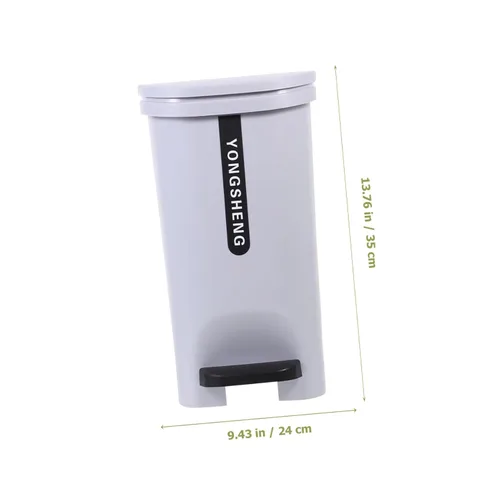 Vista 2 de Zerodeko Bote de basura de pedal de pie 10l Cesta de basura tapa de paso en el hogar Contenedor de basura estilo nórdico