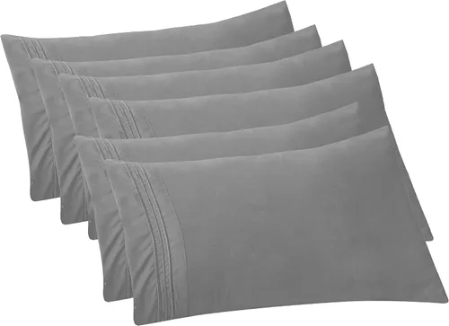 Vista 72 de Elegant Comfort Fundas de almohada sólidas de microfibra de alta calidad hotelera, tejido suave, resistente a las arrugas y a las manchas, fácil