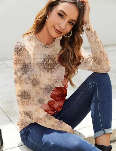 Vista 3 de Zeagoo Blusas de otoño para mujer, camisas de manga larga, blusas casuales de algodón, blusas plisadas elegantes 2025