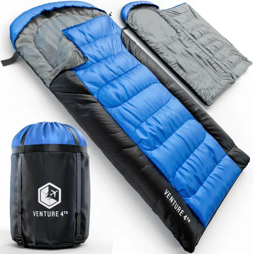 Vista 19 de VENTURE 4TH Saco de dormir para mochileros – XXL, tamaños dobles e individuales – Saco de dormir ligero para clima cálido y frío para adultos, niños