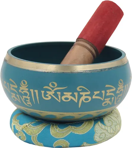 Vista 8 de DharmaObjectsGorgeous 8 Símbolos de la Suerte para meditación, Plato cantante / cojín / mazo, Negro, S