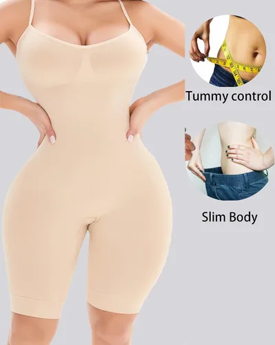 Vista 3 de Faja Faja - Faja para mujer, sin costuras, cuerpo completo, moldeador de abdomen, moldeador de cuerpo, a medio muslo, más delgado, levantador