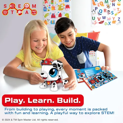 Vista 6 de Build-a-Bot: Paw Patrol - Marshall Construye tus propios personajes interactivos de Paw Patrol Sistema Easy Click 'n' Create Kit de robot STEM
