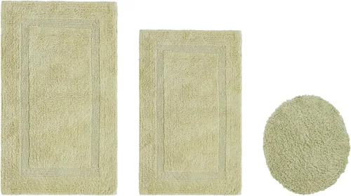 Vista 18 de Better Trends - Juego de 2 alfombras de baño 100% algodón, extra suaves, con borlas, de 17" x 24", alfombra de baño superabsorbente y reversible