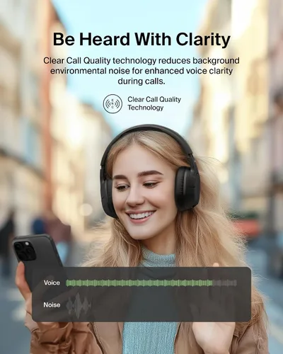 Vista 4 de Belkin SoundForm Isolate Bluetooth sobre la oreja - Auriculares híbridos con cancelación de ruido activa - Inalámbricos con 60 horas