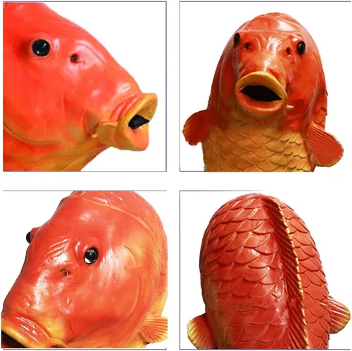 Vista 4 de HENGYUTOYMASK Máscara realista de pez, máscara de cabeza de animal de látex, disfraz de Halloween, fiesta de máscaras para adultos