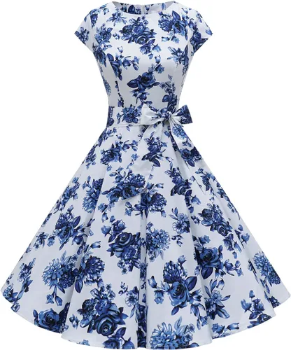 Vista 21 de Dressystar - Vestidos clásicos de fiesta con mangas casquillo, estilo Rockabilly y retro de la década de 1950