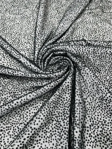 Vista 3 de New Creations Fabric & Foam Inc, brillo de tela con purpurina de tul grueso/brillo de tul para vestidos/tela de purpurina de malla/tela de Negro