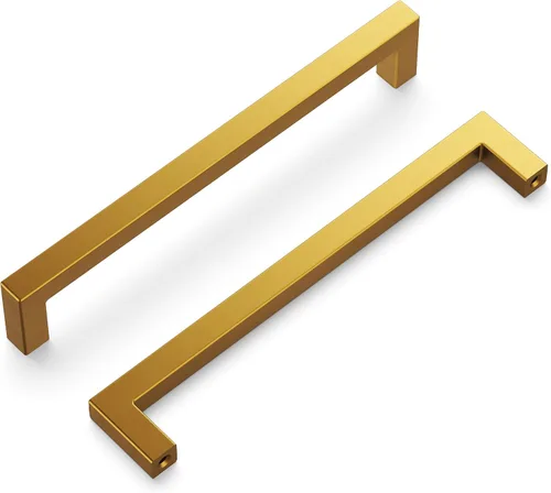 Vista 81 de Hickory Hardware - HH075326-BGB - Manija de la colección Skylight, 3 pulgadas de centro a centro, latón dorado cepillado.