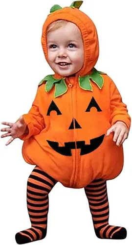 Vista 14 de Calabaza bebé unisex para niños pequeños y bebés, para Halloween Negro