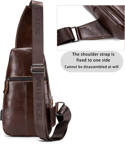 Vista 187 de LUKZIJAES Bolso bandolera de cuero genuino para hombre
