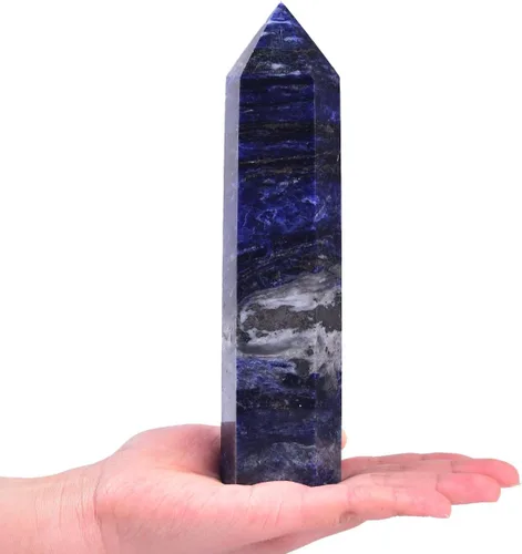 Vista 27 de Torre Obelisco de Piedra de Sangre de África Grande Varita de Punta de Cristal Curativo Natural de 6 Facetas Reiki Meditación Decoración del Hogar