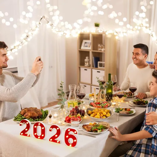 Vista 7 de Coume Número de luz LED 2026, números gigantes de marquesina para decoraciones de graduación, decoraciones de graduación 2026 para estudiantes