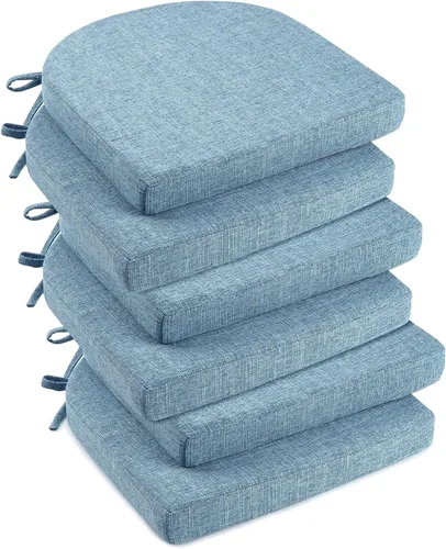 Vista 25 de downluxe Cojines para sillas de interior para sillas de comedor, almohadillas de espuma texturizada suaves y cómodas para sillas de cocina con lazos