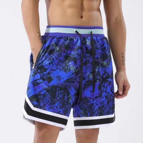 Vista 7 de OPALOS Paquete de 2 pantalones cortos de baloncesto para hombre con bolsillos con cremallera pantalones cortos deportivos activos
