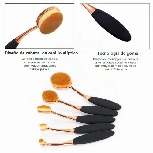Vista 5 de Yoseng Cepillo de base ovalada, 5 unidades, cepillo de dientes, aplicación rápida e impecable, base líquida en polvo