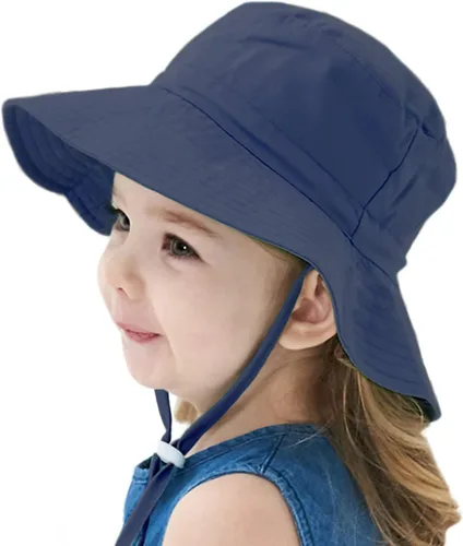 Vista 6 de Muryobao Sombrero de sol para bebés y niñas de ala ancha UPF 50+ con protección UV