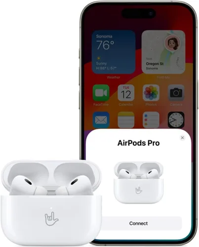 Vista 7 de Apple AirPods Pro de 2ª generación con funda de carga MagSafe inalámbrica (USB-C) con Apple de garantía limitada de 1 año (clásico)