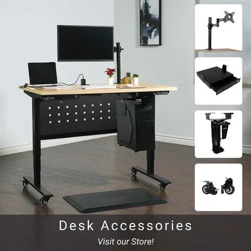 Vista 4 de Progressive Automations Progrerssive - Soporte ajustable para CPU y kit de espaciador, soporte de escritorio para PC. Accesorios de escritorio de pie