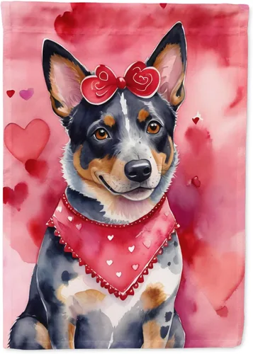 Vista 60 de Caroline's Treasures DAC5252GF Affenpinscher - Bandera de jardín con texto en inglés "My Valentine", bandera decorativa para patio exterior, patio
