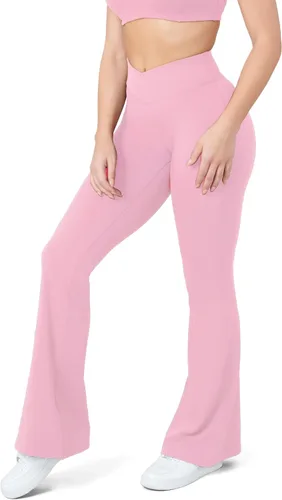 Vista 78 de HEGALY Pantalones de yoga acampanados para mujer, leggings cruzados, suaves, de cintura alta, pantalones casuales de entrenamiento con corte de bota