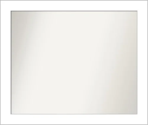 Vista 73 de Amanti Art Espejo de baño blanco para sobre el fregadero, 24 x 26 pulgadas, espejo rectangular blanco y blanco, marco de madera contemporáneo