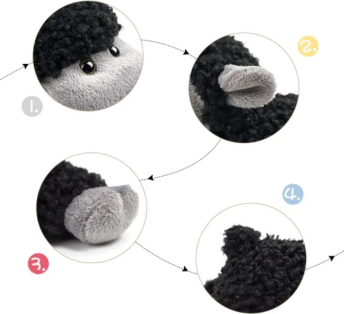 Vista 6 de FRANKIEZHOU - Oveja de peluche, 3 piezas (se sienta, se para y se arrodilla), el mejor regalo para todos