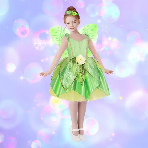 Vista 3 de TYHTYM Deluxe Princess Costumes Little Girls Dress Kids Fancy Gown Cosplay Halloween Party