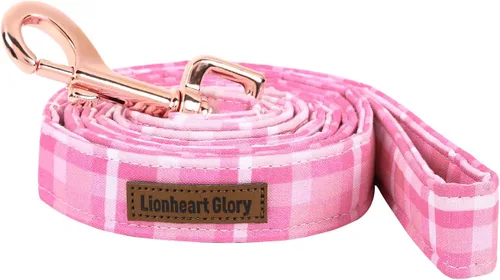 Vista 9 de Lionheart Glory Correa rosa para perro con mango suave y cómodo, duradera para perros pequeños, medianos y grandes