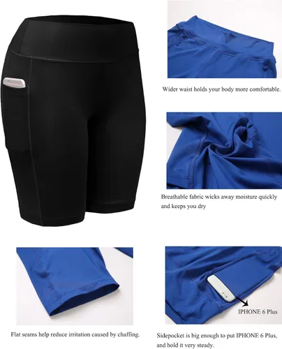 Vista 7 de NELEUS Pantalones cortos de compresión para mujer con bolsillo