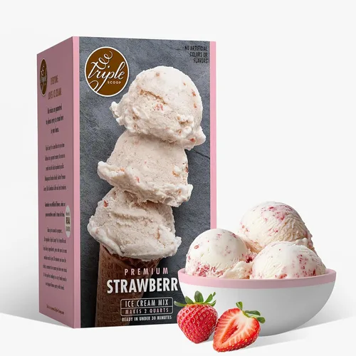 Vista 12 de Triple Scoop - Mezcla de helado prémium para hacer helados. Simple, fácil, delicioso. De mezcla gourmet a máquina en 5 minutos, hace 2 cuartos