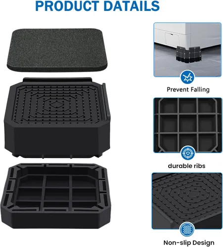 Vista 3 de ANNKUT Elevadores de cama y elevadores de muebles, bloques de elevación ajustables resistentes para sofás, escritorios y sillas, elevan 1.5