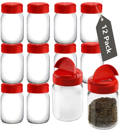 Vista 5 de Tarro de especias para sal y pimienta/queso parmesano/condimento, con tapa de doble solapa perforada y parte superior de vertido, coctelera