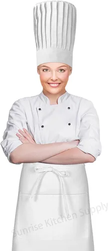 Vista 6 de SUNRISE Kitchen Supply White Half Bistro Delantal, 19" L Por 27" W