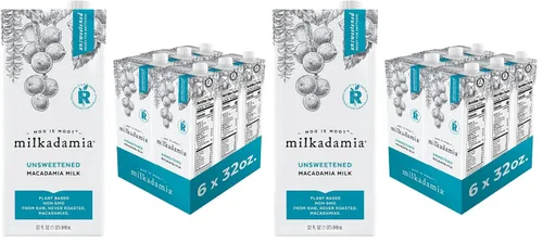 Vista 10 de Milkadamia Barista Leche de Macadamia, Excelente Fuente de Calcio, a Base de Plantas, Kosher, Sin Gluten y Sin OMG, 32 Onzas Líquidas (Paquete de 6)