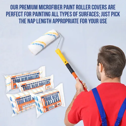 Vista 8 de Fundas para rodillos de pintura profesionales True Blue de 18 pulgadas, 18 pulgadas, mejores para todos los tipos de superficies de pintura, paquete