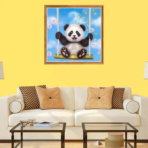 Vista 4 de Bimkole Kits de pintura de diamantes 5D con panda, taladro completo, animales de perforación completa, juego de bordado de diamantes de imitación