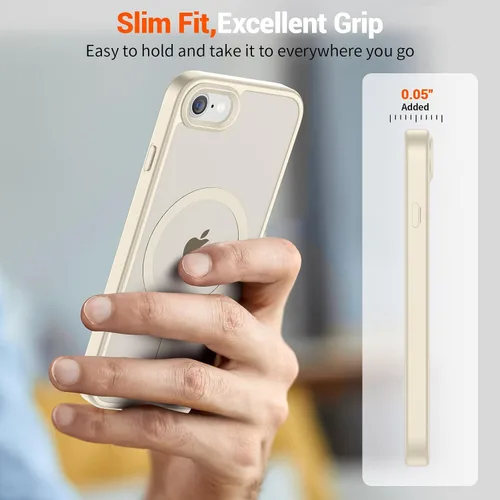 Vista 7 de SUPFINE Funda magnética para iPhone SE 2022 (3ª)/2020 (2ª), iPhone 8 (compatible con MagSafe) (protección contra caídas de grado militar), funda